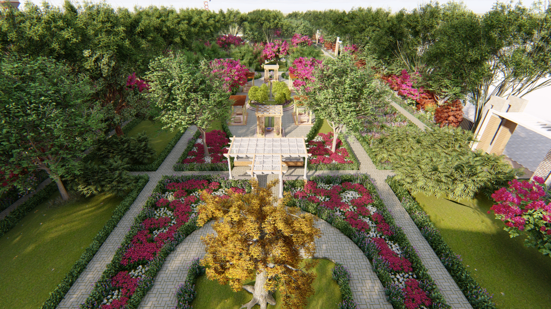 Living room with large windows