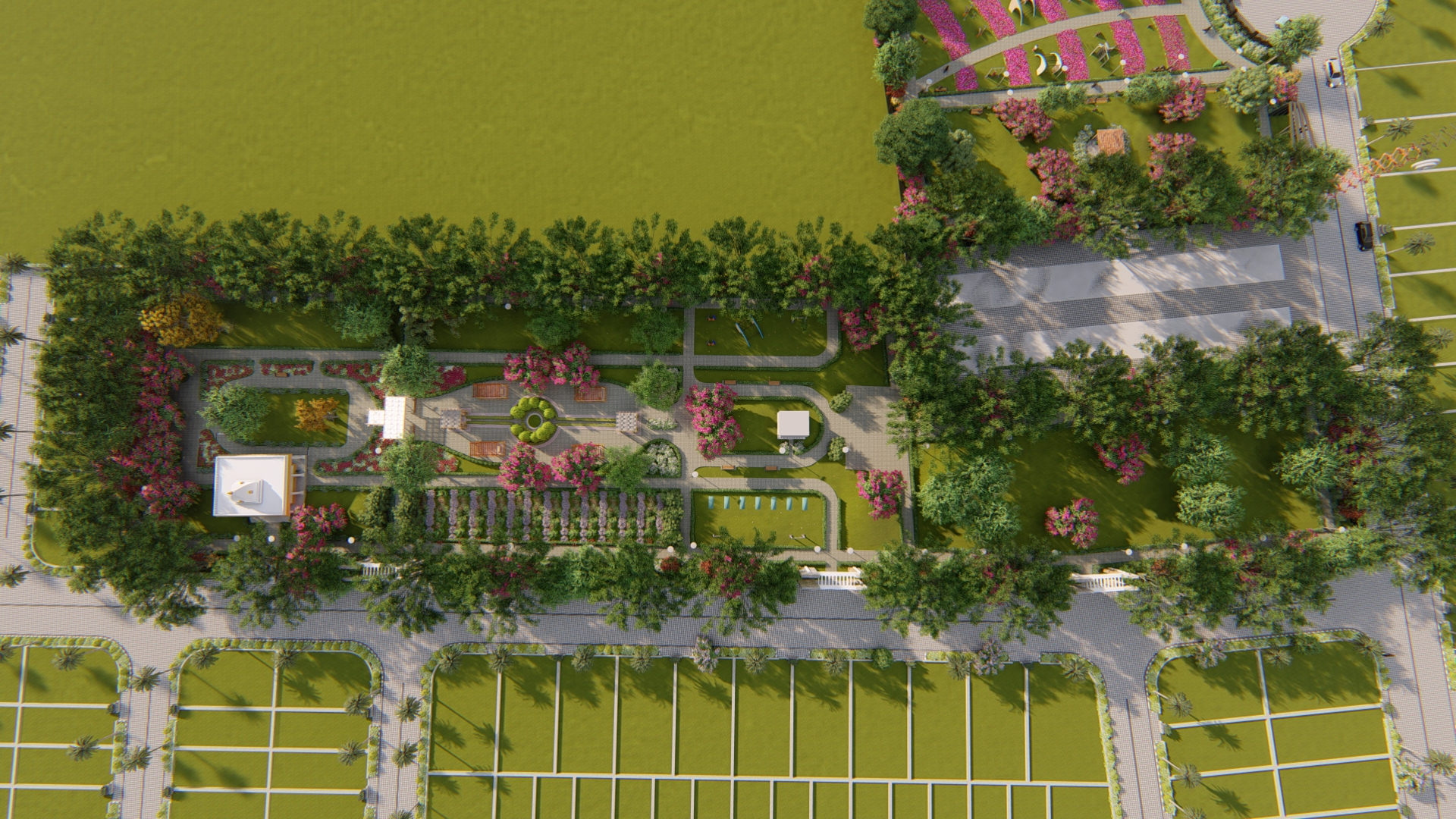 Living room with large windows