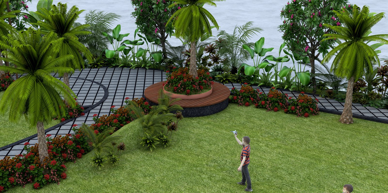 Living room with large windows