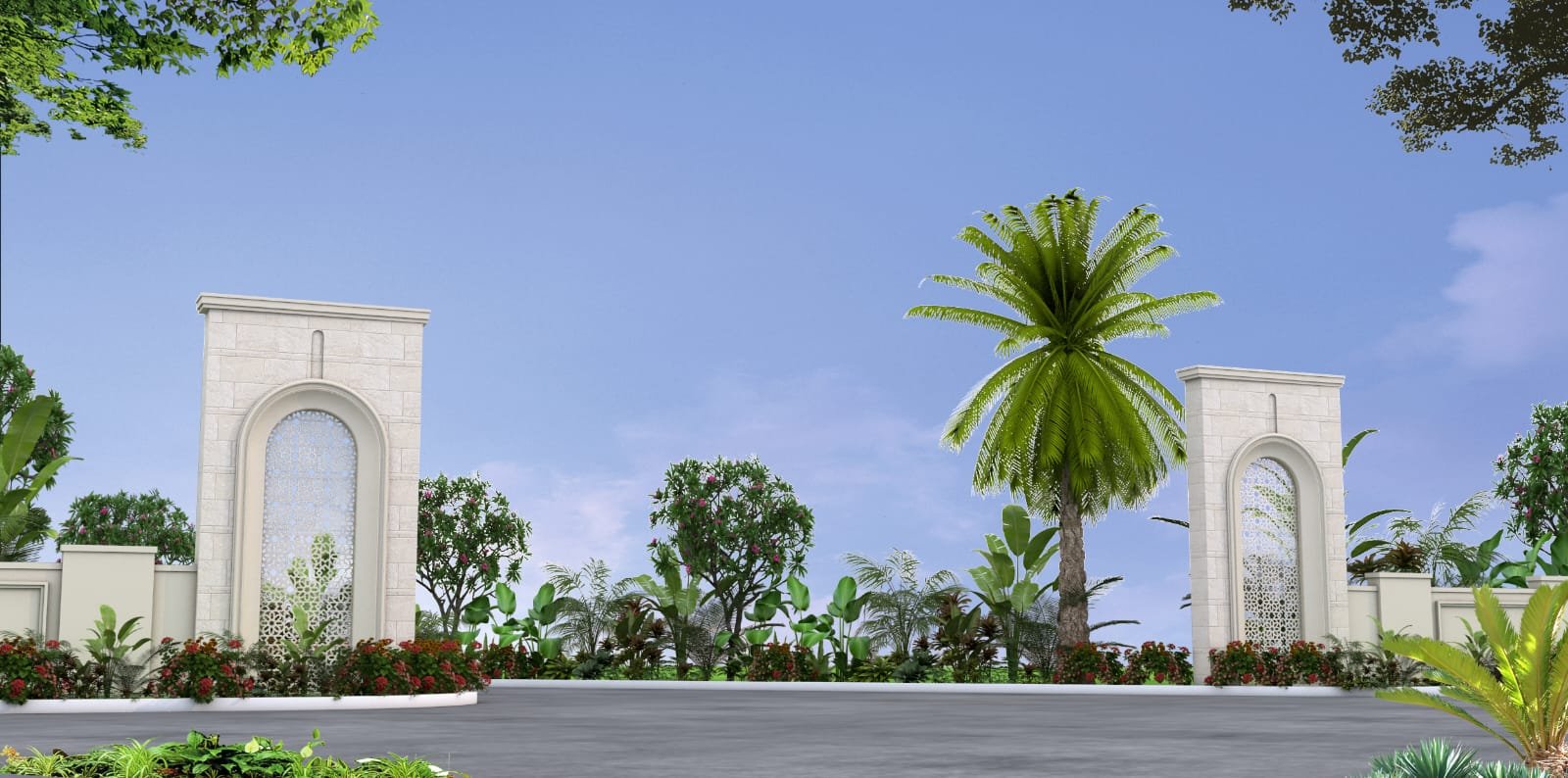 Living room with large windows