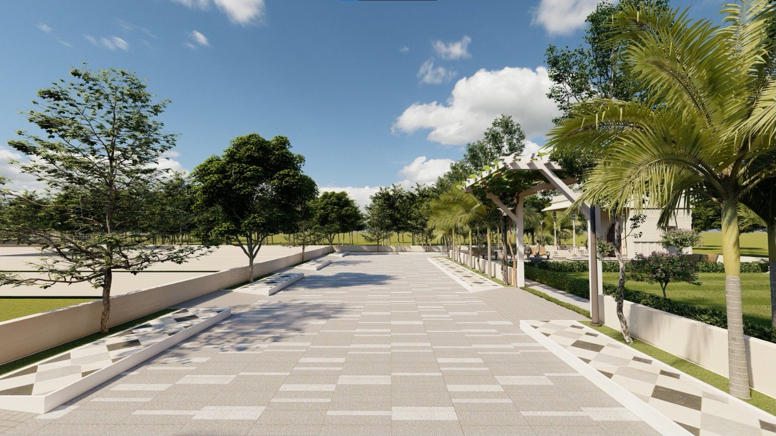 Living room with large windows