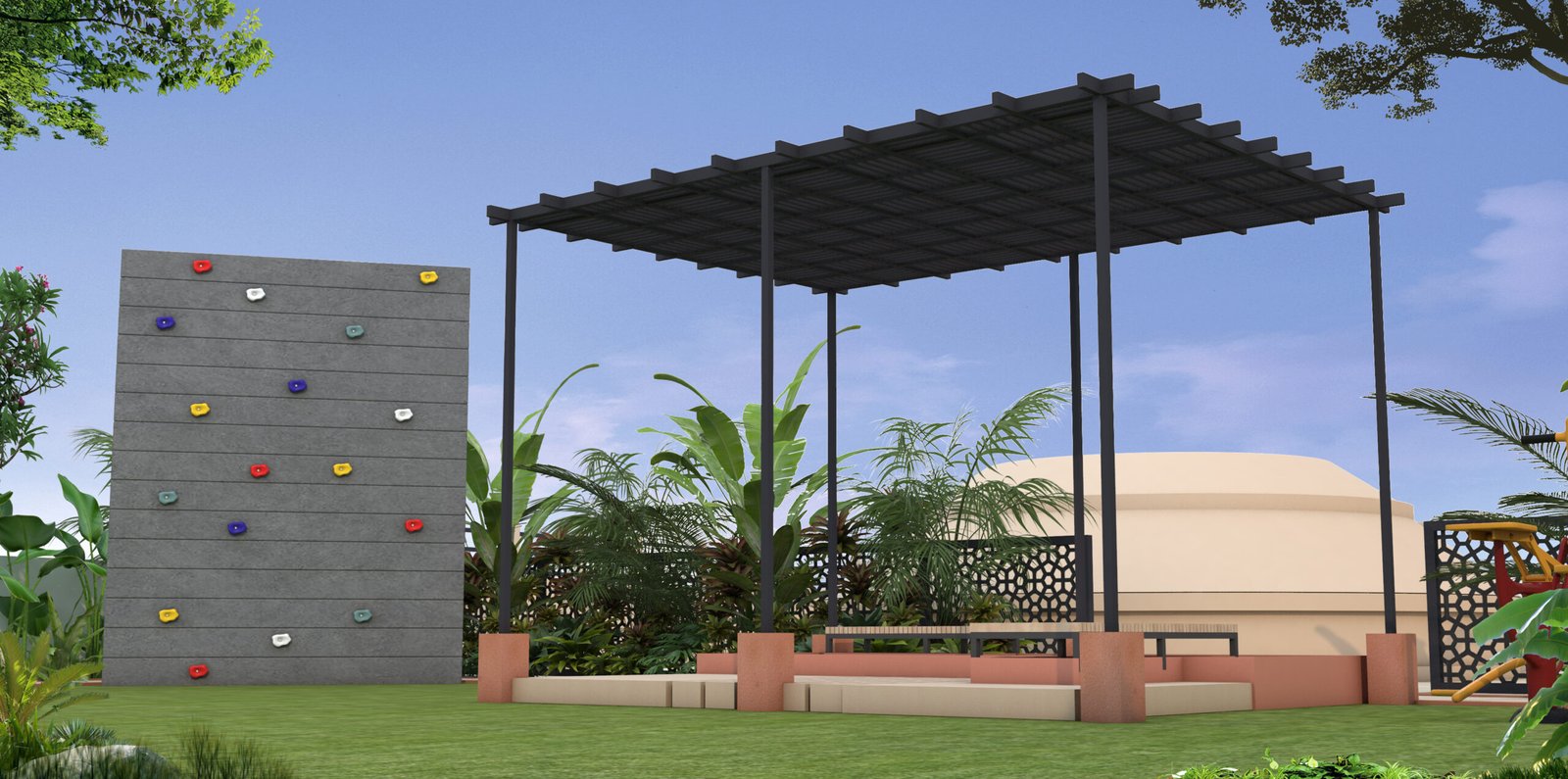 Living room with large windows